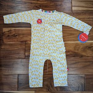 NWT Magnetic Me 6-9M  Organic Cotton Coverall - Easy Peasy Lemon